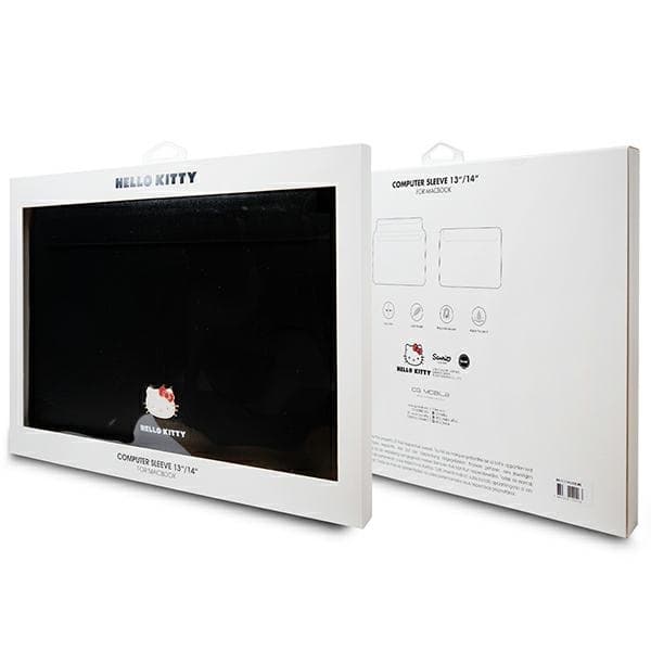 Hello Kitty Datorfodral 14" PU Metal Logo - Svart