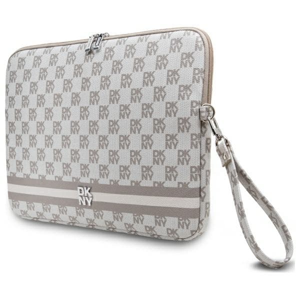 DKNY Datorfodral 16" Checkered Pattern Printed Stripes - Beige