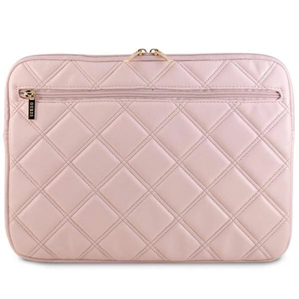 Guess Datorfodral 14" Grained Zipper Triangle Logo - Svart