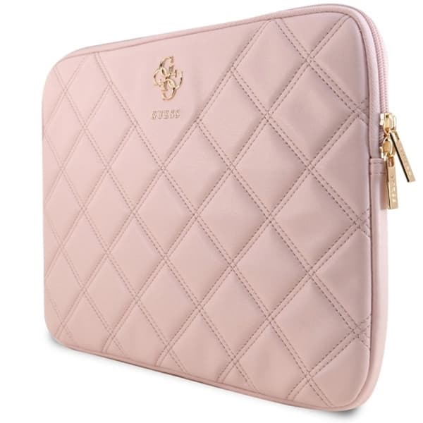 Guess Datorfodral 14" Grained Zipper Triangle Logo - Svart