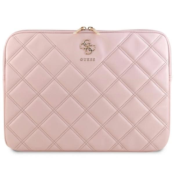 Guess Datorfodral 14" Grained Zipper Triangle Logo - Svart