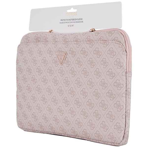 Guess Datorfodral 14" 4G Zipper Pocket Triangle Logo - Rosa