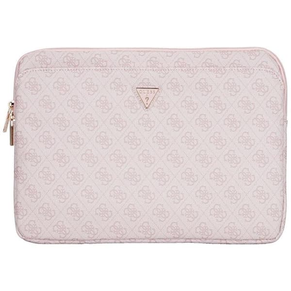 Guess Datorfodral 14" 4G Zipper Pocket Triangle Logo - Rosa