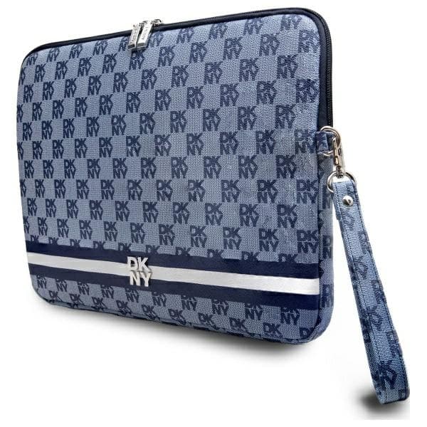 DKNY Datorfodral 14" Checkered Pattern Printed Stripes - Blå