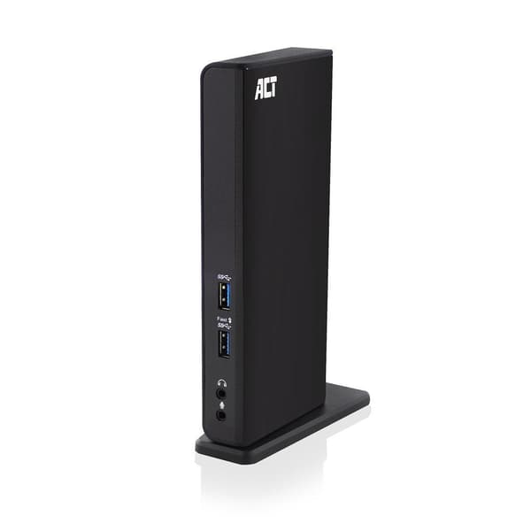 ACT Dockningsstation Bärbar dator med USB-C och USB-A | 2x HDMI Dual Monitor| 2x USB-A 3.0| 4x USB-A hög hastighet | Gigabit Ethernet | 2x 3,5 mm jack