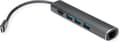 Miniatyrbillede 1 af 4: Værdi USB-C til HDMI, 3x USB-A og RJ45 adapter med DP Alt Mode (4K 30 Hz) / sort - 0,10 meter