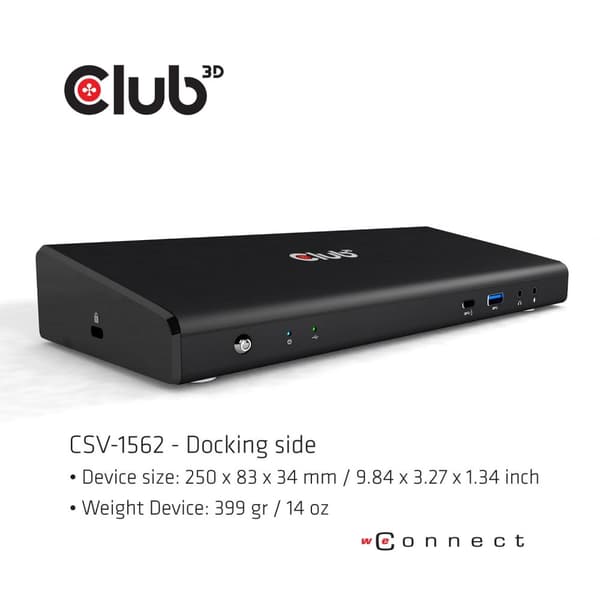 Club 3D Club3D 4K dockingstation USB3 TypC ->6xUSB3/DP/HDMI/LAN/Audio bl. detailhandel (CSV-1562)