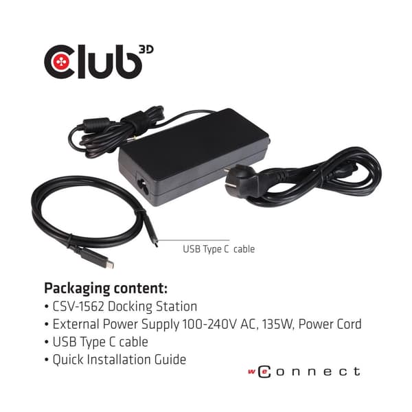 Club 3D Club3D 4K dockingstation USB3 TypC ->6xUSB3/DP/HDMI/LAN/Audio bl. detailhandel (CSV-1562)