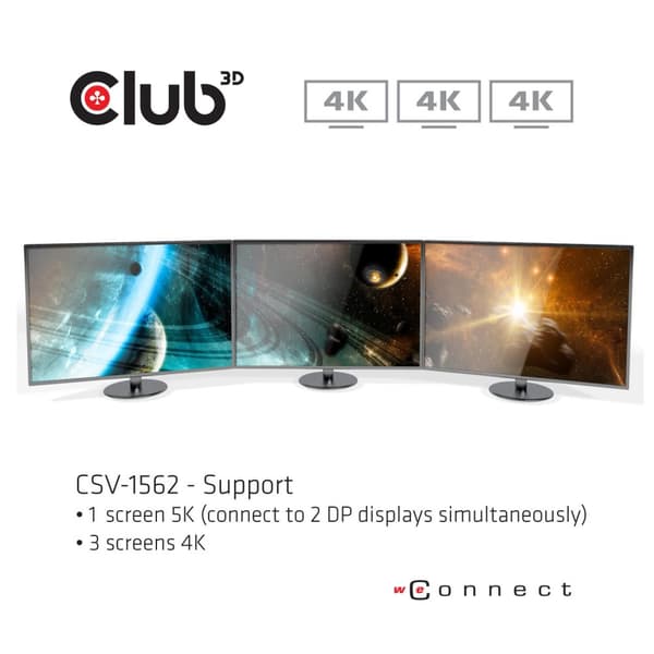 Club 3D Club3D 4K dockingstation USB3 TypC ->6xUSB3/DP/HDMI/LAN/Audio bl. detailhandel (CSV-1562)