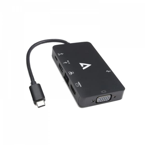 V7UC-U3CRJ45HDVG-BLK - Dockningsstation - USB-C - VGA, HDMI - GigE