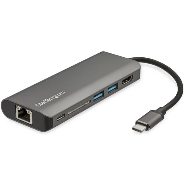 StarTech.com USB C multiport-adapter med HDMI - 4K - Mac / Windows - SD-kortlæser - USB C til USB 3.0 hub - 2x USB-A 1x USB-C - 60W PD 3.0 - Dock - Do