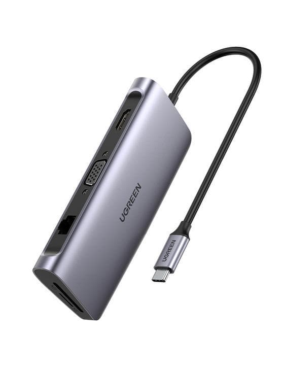 Ugreen USB C-adapter til MacBook (Thunderbolt 3) 9 i 1 USB-C Hub Pro med 4K HDMI & VGA og 7 andre porte til enhver situation