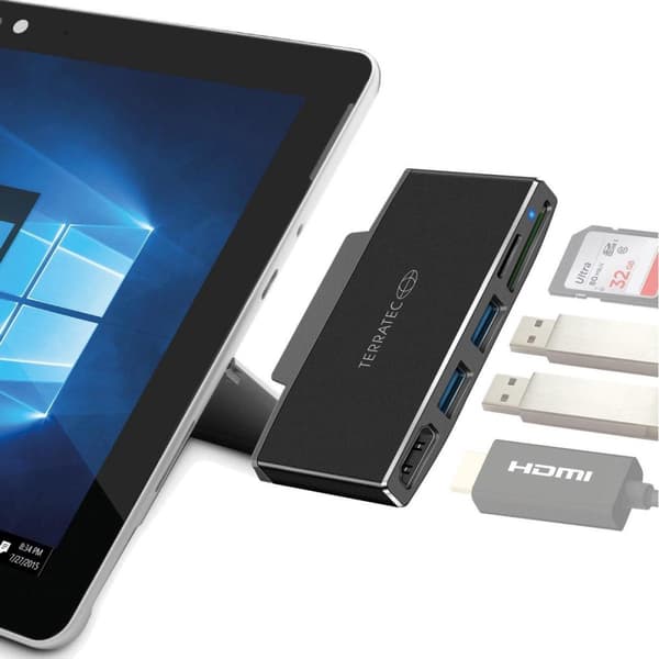 Terratec USB 2.0-adapter [1x USB-C-stik - 1x HDMI-stik, USB 3.2 1. Gen-stik C (USB 3.0), SD-kortstik, Micro SD-kortstik] CONNECT Go1