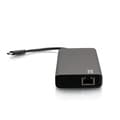 Pikkukuva 2 / 5: C2G USB-C 9-in-1 Dual Display -telakointiasema, jossa HDMI, Ethernet, USB, 3,5 mm:n ääni ja virransyöttö jopa 60 W - 4K 30 Hz (TAA-yhteensopiva) - Tel