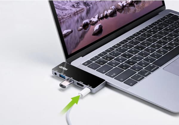 ATEN UH3238 Travel Dock - Dockningsstation - USB-C 3.2 Gen 1 / Thunderbolt 3 - HDMI