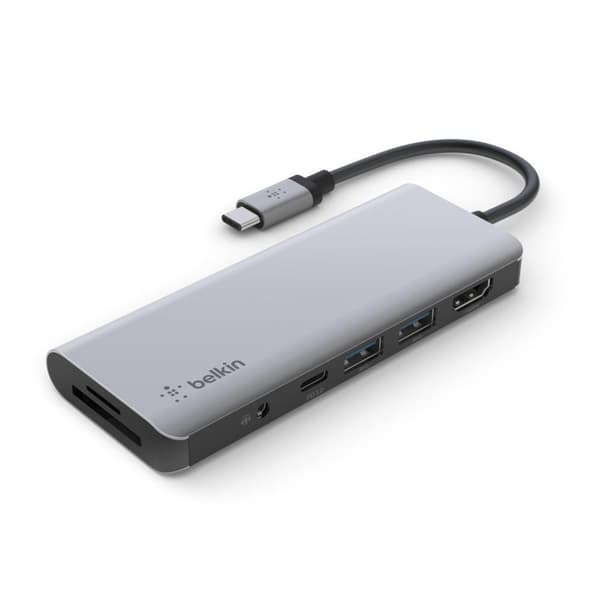 Belkin AVC009btSGY - USB 3.2 Gen 1 (3.1 Gen 1) Type-C - 3,5 mm - HDMI - USB 3.2 Gen 1 (3.1 Gen 1) Type-A - USB 3.2 Gen 1 (3.1 Gen 1) Type-C - 3840 x 2
