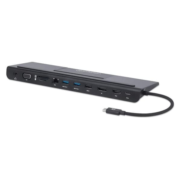 Manhattan 153478 USB-C dockingstation til bærbar computer Velegnet til mærke: Universal Inkl. opladningsfunktion