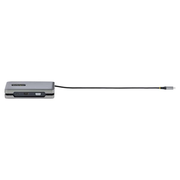 StarTech.com USB-C-moniporttinen sovitin, jossa USB-C DP Alt Mode -videolähtö / 4K HDMI 2.0 / VGA, USB-C Dual Monitor -telakointiasema, 100 W PD Pass-