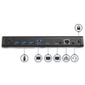 Miniatyrbillede 4 af 7: StarTech.com USB 3.0-dockingstation - Windows/macOS-kompatibel - Dobbeltskærme, HDMI/ DisplayPort eller 4K Ultra HD på én skærm - Dockingstation - USB