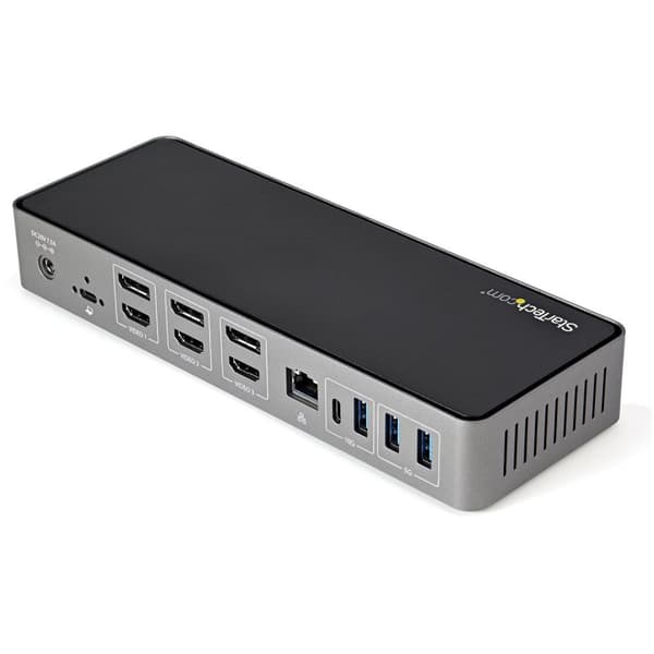 StarTech.com USB-C & USB-A Dock - Hybrid Universal Triple Monitor Laptop Dockingstation DisplayPort & HDMI 4K 60Hz - 85W strømforsyning, 6x USB Hub, G