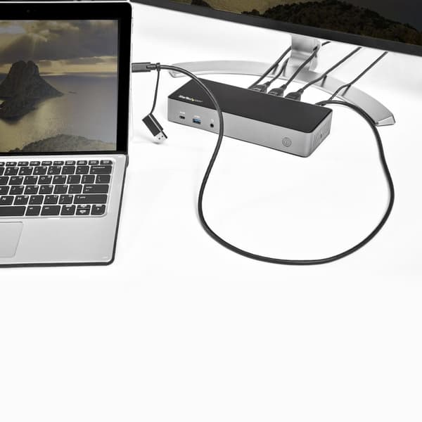 StarTech.com USB-C & USB-A Dock - Hybrid Universal Triple Monitor Laptop Dockingstation DisplayPort & HDMI 4K 60Hz - 85W strømforsyning, 6x USB Hub, G