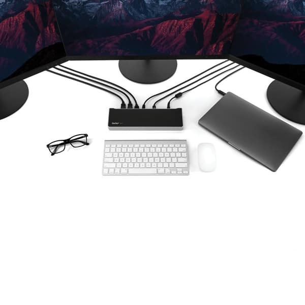 StarTech.com Triple 4K monitor USB-C dockningsstation med 5x USB 3.0 portar 100W PD
