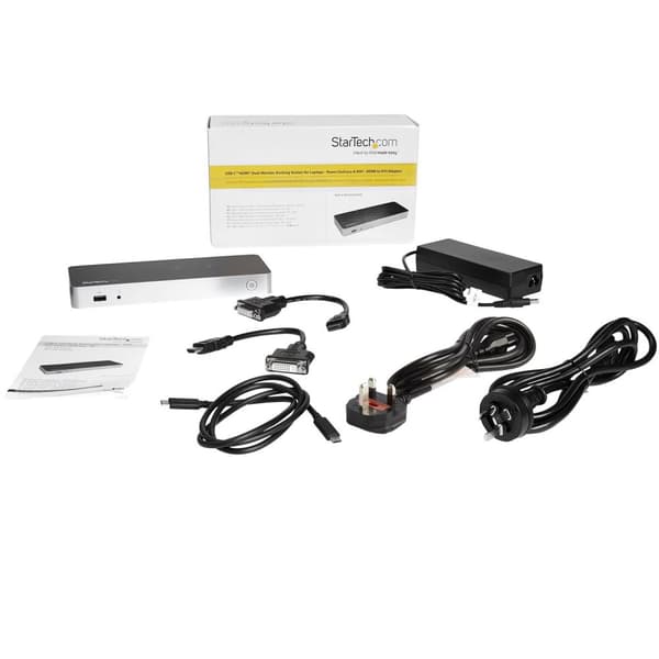 StarTech.com Dual Monitor USB-C Dockningsstation för Windows - MST - 60W strömförsörjning - 4K - HDMI till DVI-adaptrar - Dockningsstation - USB-C / T