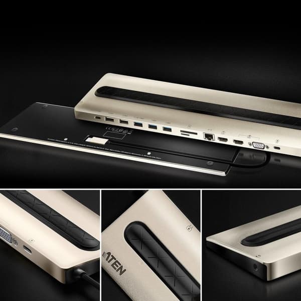 ATEN UH3237 - Dockningsstation - USB-C 3.1 Gen 1 / Thunderbolt 3 - VGA, 2 x HDMI - GigE (UH3237)
