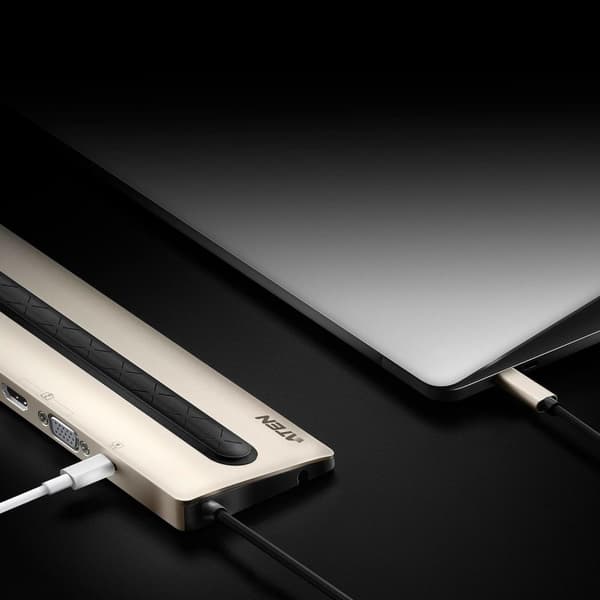 ATEN UH3237 - Dockningsstation - USB-C 3.1 Gen 1 / Thunderbolt 3 - VGA, 2 x HDMI - GigE (UH3237)