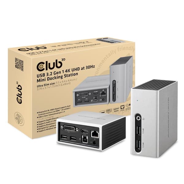 Club 3D USB 3.0 Dual Graphics 4K/UHD mini dockingstation (CSV-3104D)