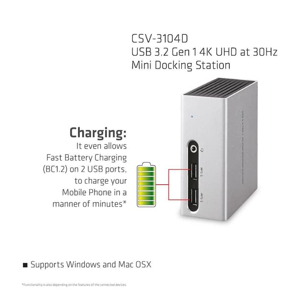 Club 3D USB 3.0 Dual Graphics 4K/UHD mini dockingstation (CSV-3104D)