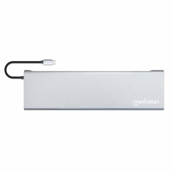 MANHATTAN USB-C PD 11-in-1 Triple Monitor Docking Station MST USB 3.2 Gen 1 Type-C Male-HDMI, Mini DisplayPort ja VGA Female (jopa 4K@30Hz), kolme USB