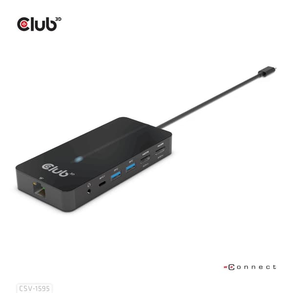 Club 3D CSV-1595 - Dockningsstation - USB-C 3.2 Gen 1 - 2 x HDMI - GigE (CSV-1595)