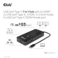 Miniatyrbild 5 av 11: Club 3D CSV-1595 - Dockningsstation - USB-C 3.2 Gen 1 - 2 x HDMI - GigE (CSV-1595)