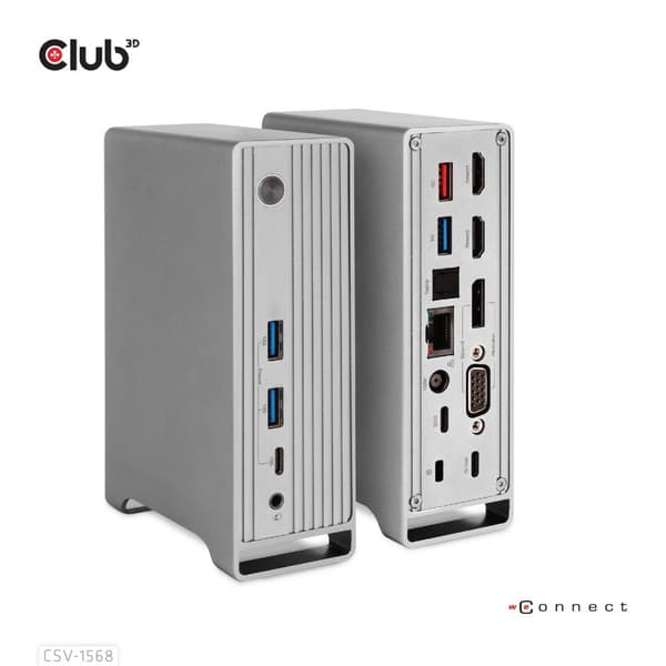 Club 3D - dockingstation - USB-C - VGA, 2 x HDMI, DP - GigE - 120 watt