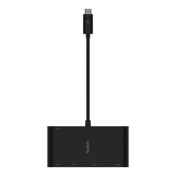 Belkin USB-C multimedieopladningsadapter - 100W (HDMI 4k, VGA, Gigabit Ethernet, USB-A 3.0)