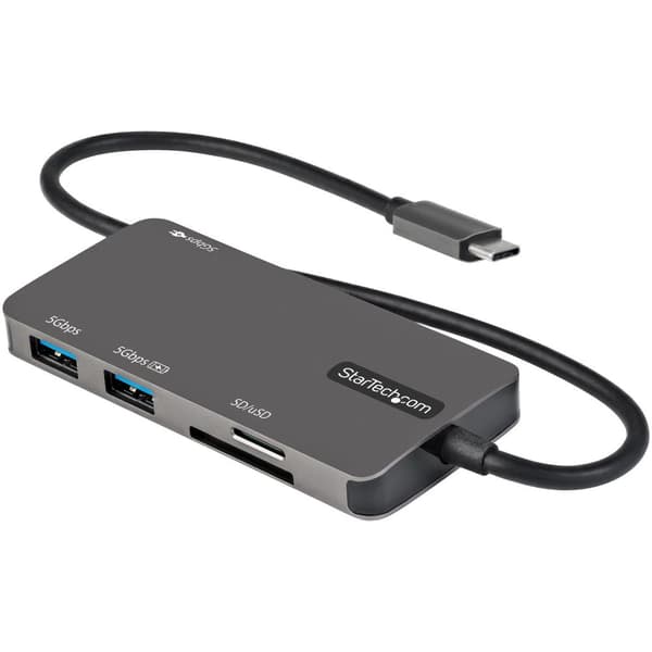 StarTech.com USB-C-moniporttinen sovitin - USB-C - 4K HDMI, 100 W PD Pass-Through, SD/MicroSD-paikka - USB-C Mini Dock - 30 cm kaapeli (DKT30CHSDPD),