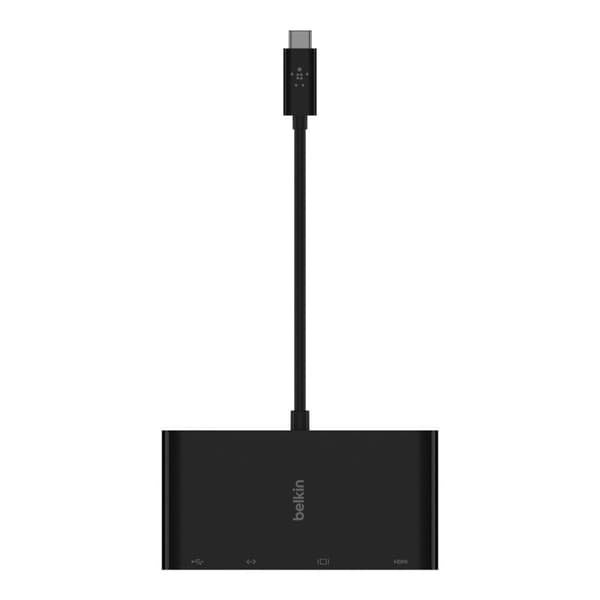 Belkin USB-C multimedieadapter - sort (HDMI 4K, VGA, Gigabit Ethernet, USB-A 3.0)