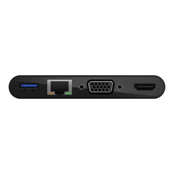 Belkin USB-C multimedieadapter - sort (HDMI 4K, VGA, Gigabit Ethernet, USB-A 3.0)