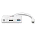 Miniatyrbillede 4 af 5: Lindy - Videoadapter - USB-C han til HDMI, USB Type A, USB-C (kun strøm) hun - 18 cm - hvid - understøtter Power Delivery 3.0, understøtter 4K 30 Hz (