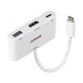 Miniatyrbillede 1 af 5: Lindy - Videoadapter - USB-C han til HDMI, USB Type A, USB-C (kun strøm) hun - 18 cm - hvid - understøtter Power Delivery 3.0, understøtter 4K 30 Hz (