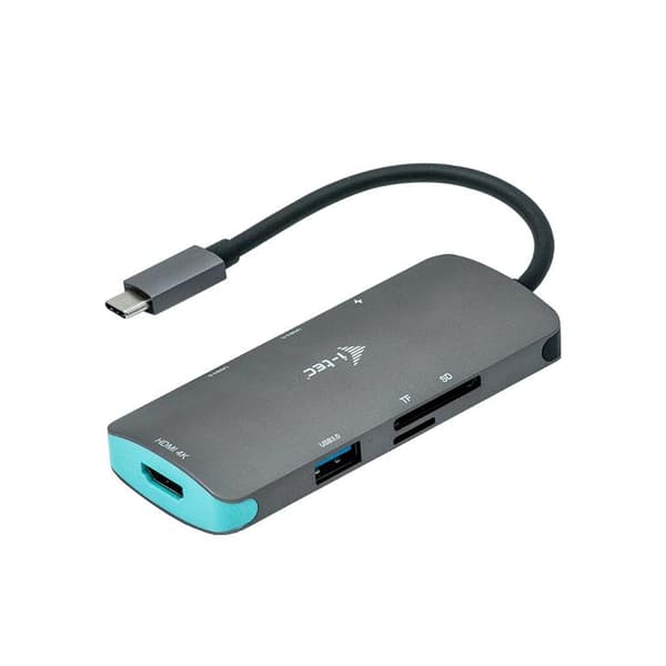 I-TEC USB C Metal Nano Dockningsstation 1xHDMI 4K 1xSD kortläsare 1xmicroSD kortläsare 3xUSB 3.0 port 1xUSB-C PD kompatibel med TB3 (C31NANODOCKPD)