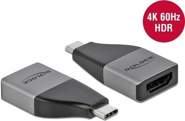 Delock USB Type-C™-adapter til HDMI (DP Alt-tilstand) 4K 60 Hz + HDR Grå