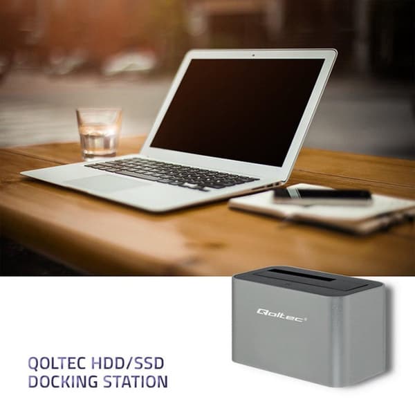 Qoltec 5315 Dockningsstation för hårddisk/SSD | 2,5"/3,5" SATA | USB 3.0