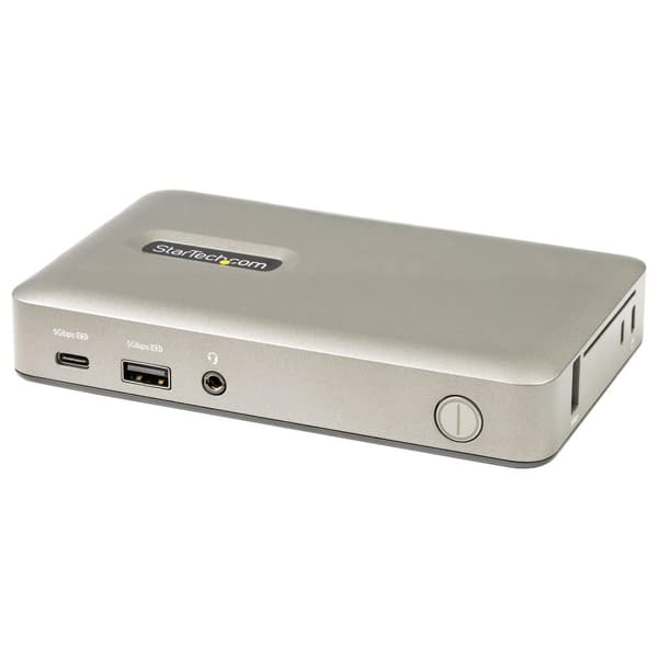 StarTech.com USB C Dock, USB-C til DisplayPort 4K 30Hz eller VGA, Mini USB-C bærbar dockingstation med 65W strømforsyning Pass-Through-opladning, 4-po