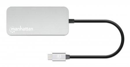 MANHATTAN USB-C 8-i-1 dockningsstation med strömförsörjning USB 3.2 Gen 1 Typ C hane till HDMI hona (4K@30Hz), tre USB-A-portar (upp till 5 Gbps), Gig