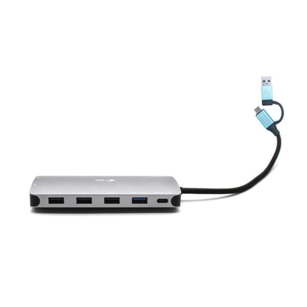 I-TEC USB-C Metal Nano Dock 2xHDMI 1xVGA 1xSD-kortläsare 1xmicroSD-kortläsare 1xGLAN 3xUSB 2.0 1xUSB 3.2 1xUSB-C3.2Data 1xUSB-C PD (CANANOTDOCKPD)