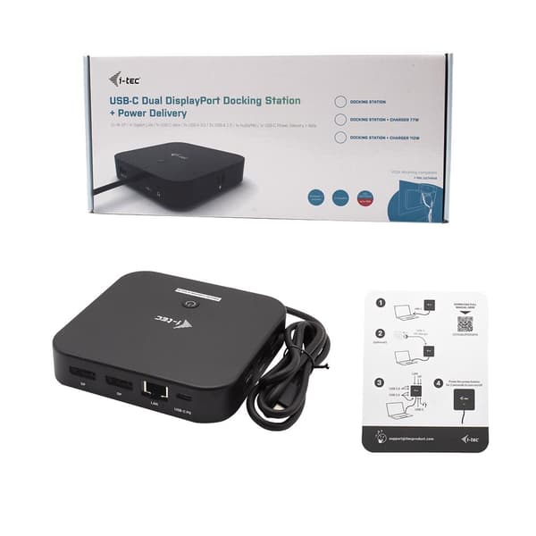 i-tec USB-C dockningsstation för dubbla skärmar (utan strömadapter)