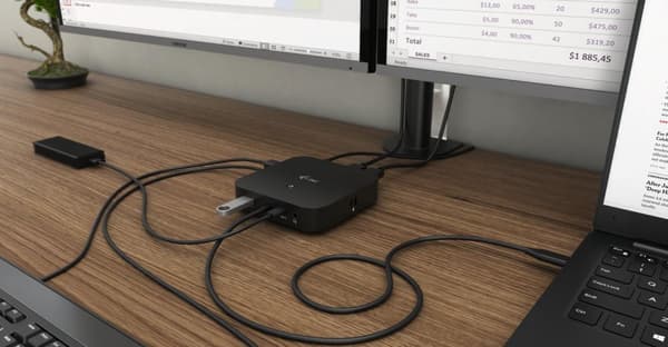 i-tec USB-C dockningsstation för dubbla skärmar (utan strömadapter)