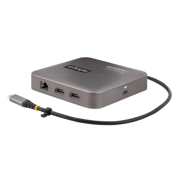 StarTech.com USB C -moniporttinen sovitin, kaksi HDMI-videota, 4K 60 Hz, 2-porttinen 10 Gbps USB-A/USB-C 3.1 -keskitin, 100 W USB-virtalataus, GbE, SD